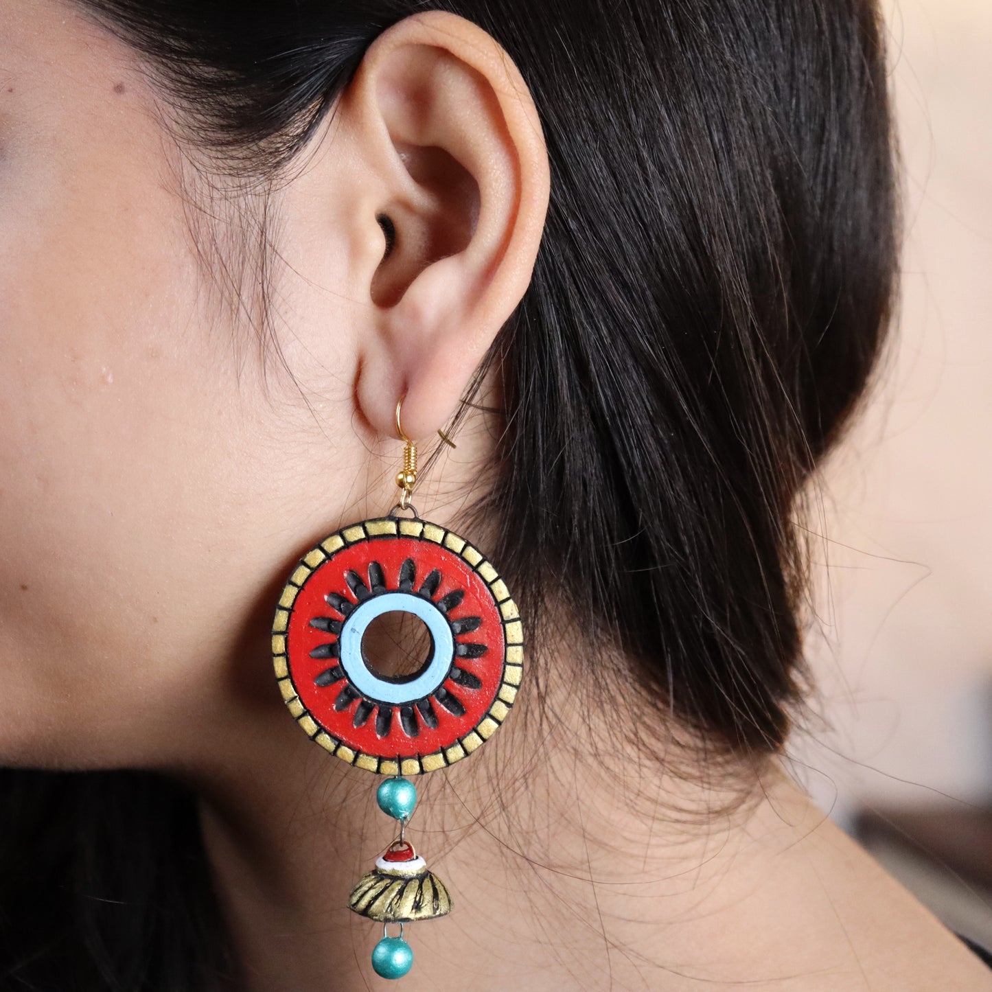 Festive Red Terracotta Jhumka