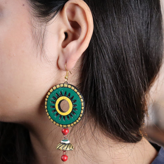 Festive Green Terracotta Jhumka