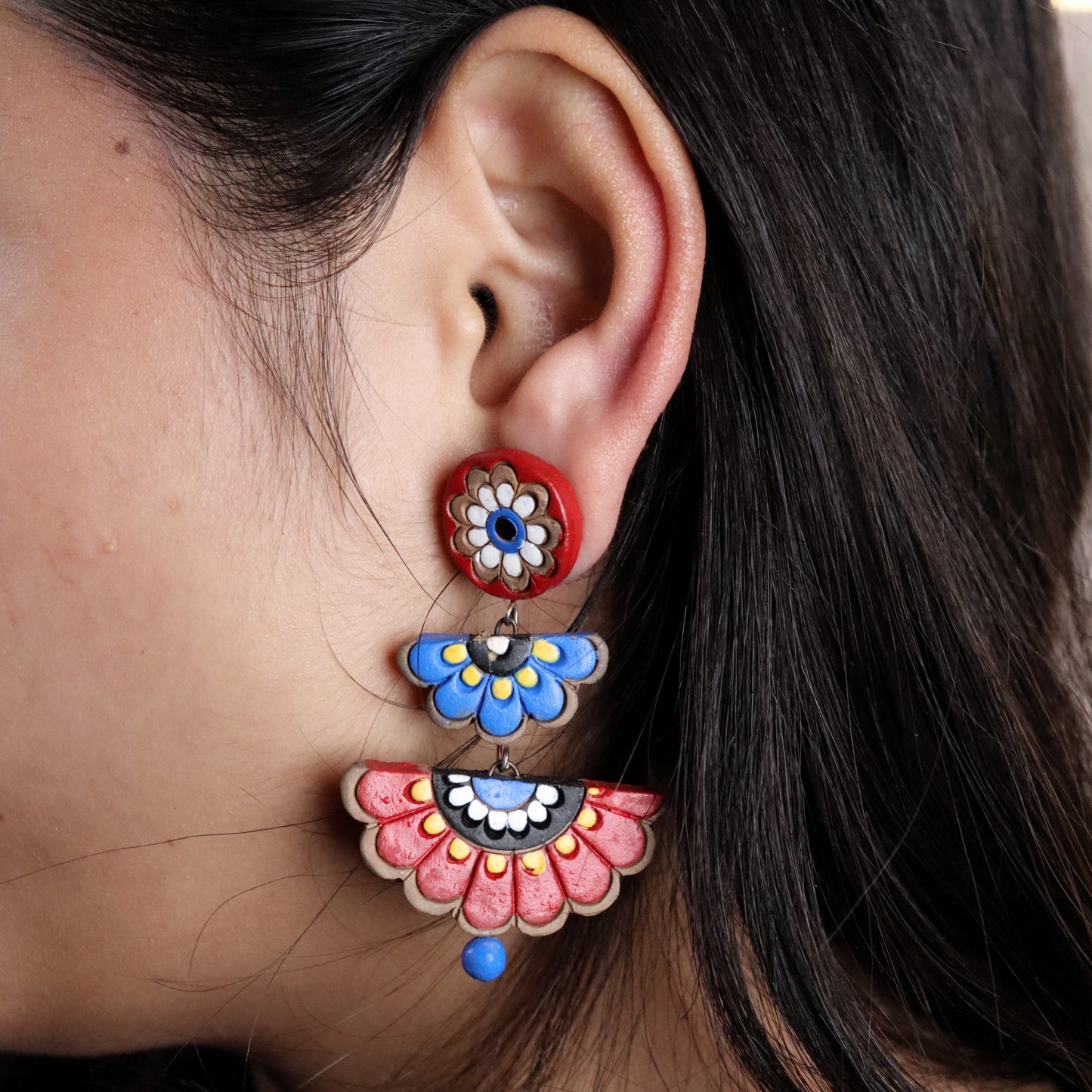 Half Bloom Terracotta Earring