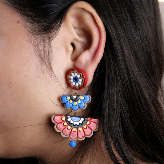 Half Bloom Terracotta Earring