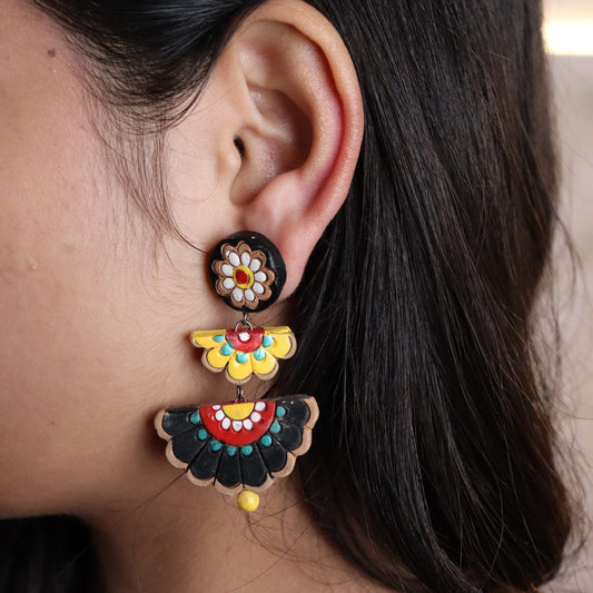 Half Bloom Terracotta Earring