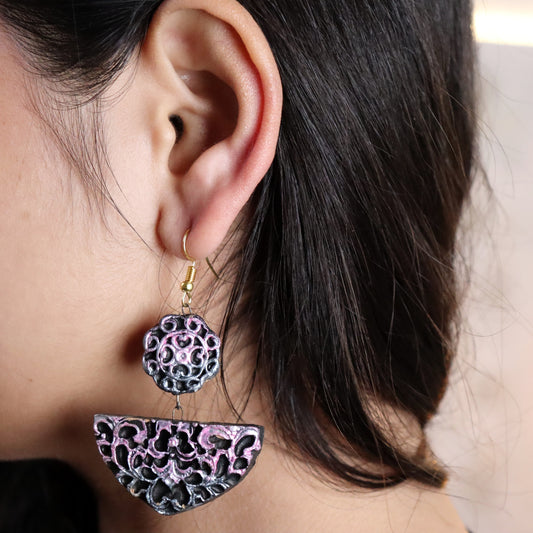 Abstract Terracotta Earring