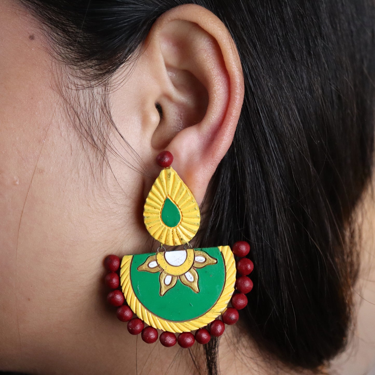 Divine Diya Terracotta Earring