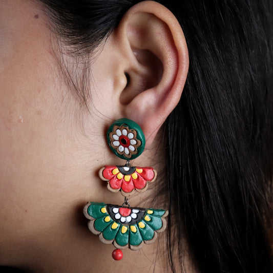 Half Bloom Terracotta Earring