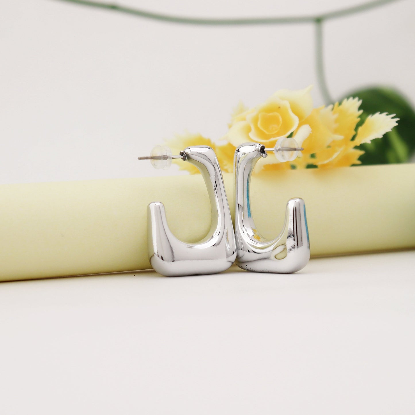 Silver Glam Hoop Earring