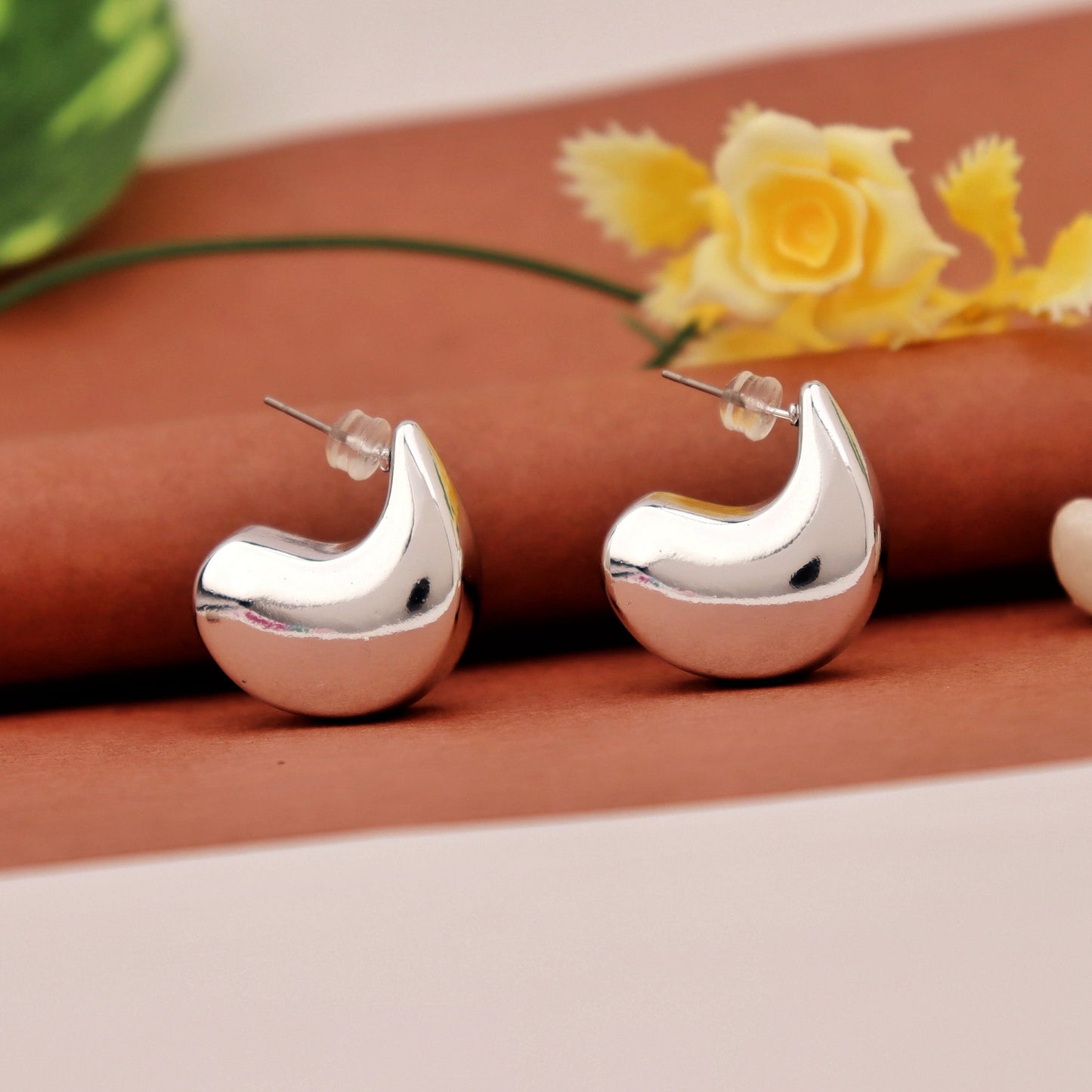 Edgy Tear Drop Hoops