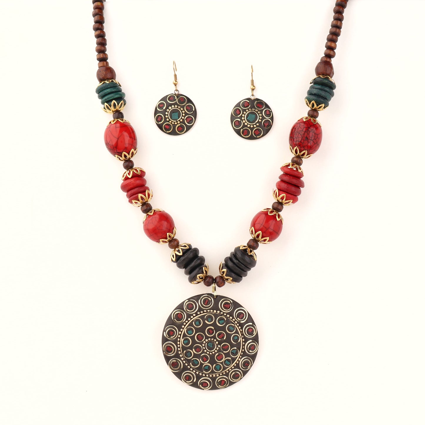 Rani Ka Dum Lac Earring and Pendant Set