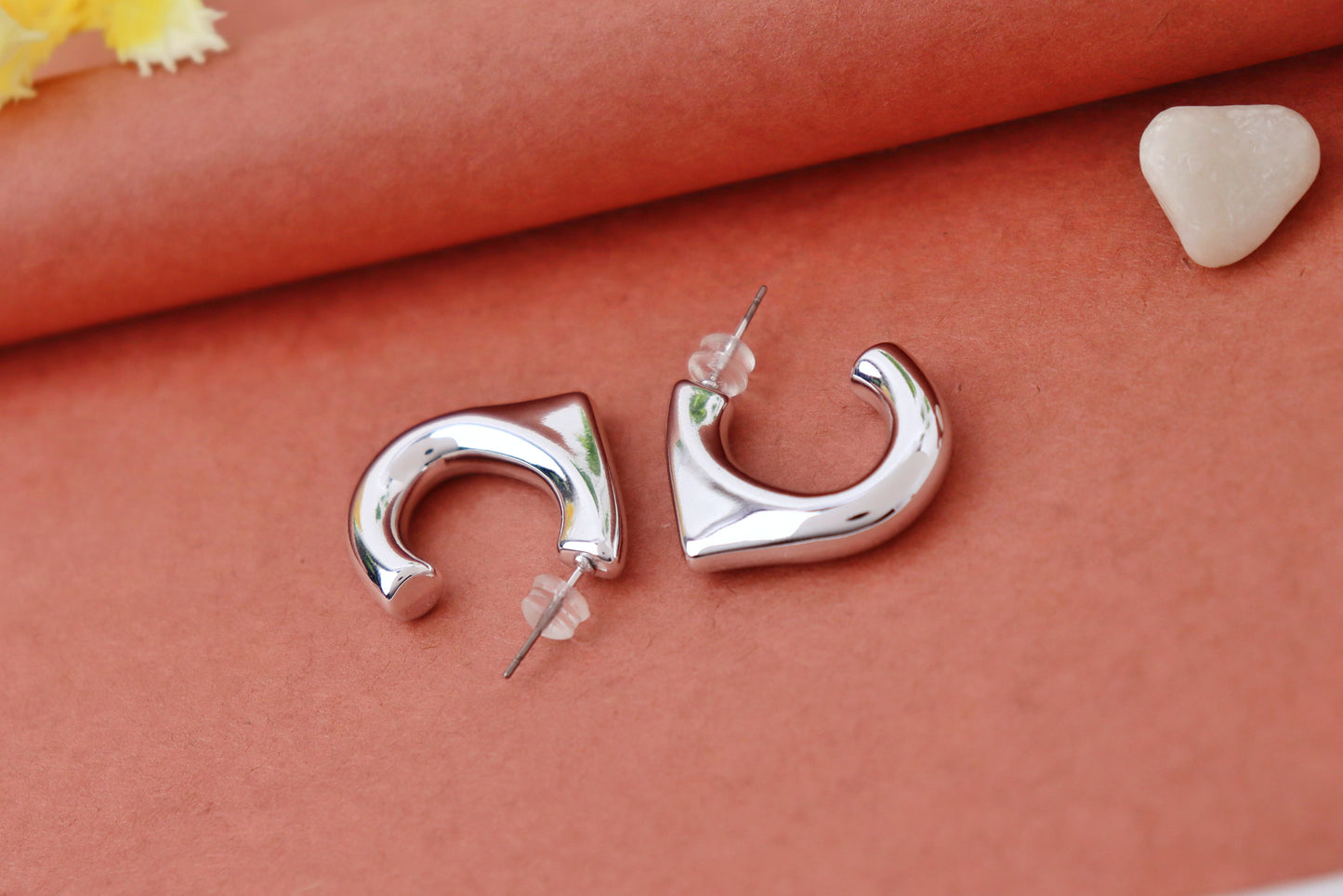 Silver Luxe Hoops