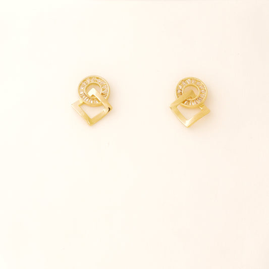 Golden Frosted Luxe Stud Earring