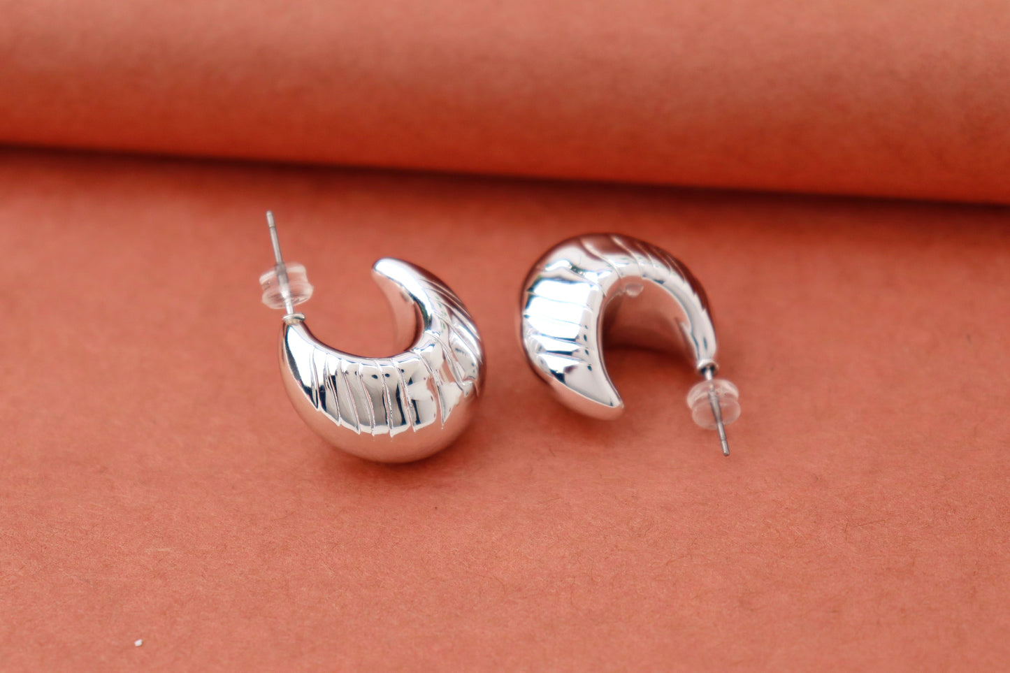 Silver Charm Hoop Earring