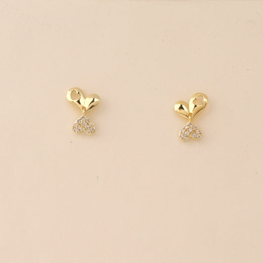 Heart Drop Stud Earring