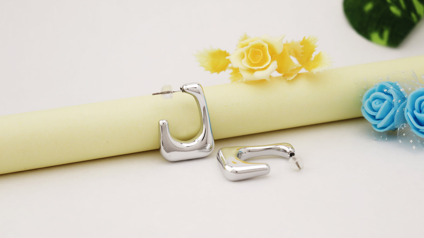 Silver Glam Hoop Earring