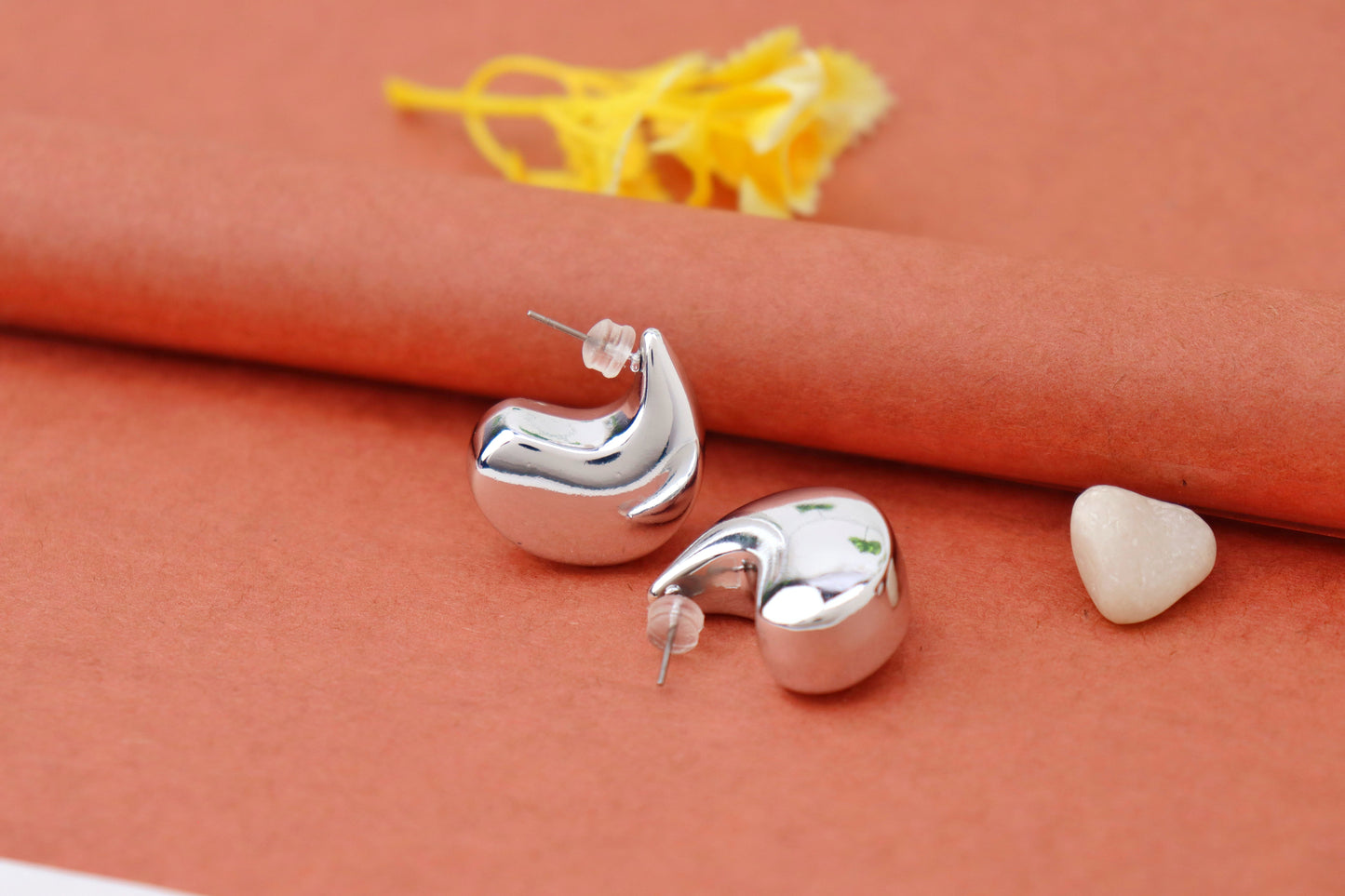 Edgy Tear Drop Hoops