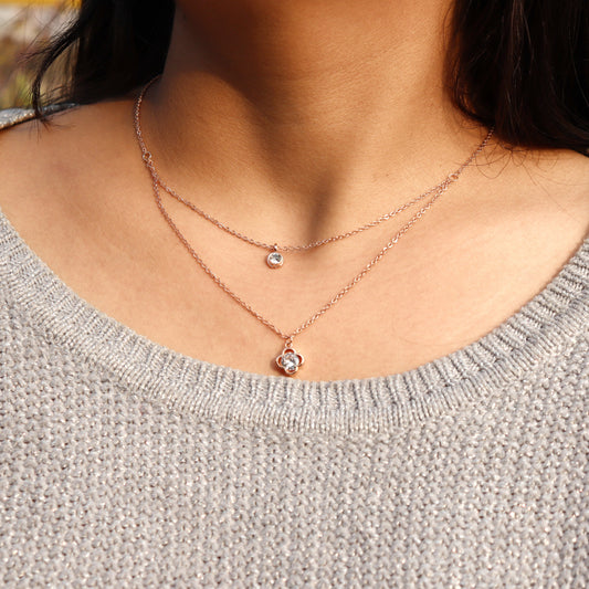 Lucky Clover Double Layer Necklace