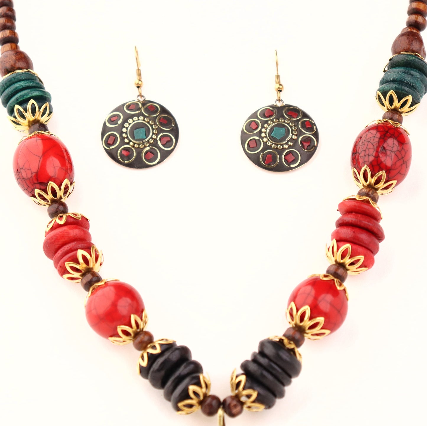 Rani Ka Dum Lac Earring and Pendant Set