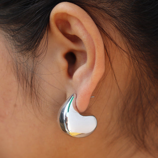 Edgy Tear Drop Hoops